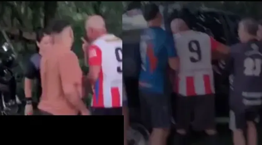 Agresión de un jugador a una árbitro en el fútbol 8 de Alem